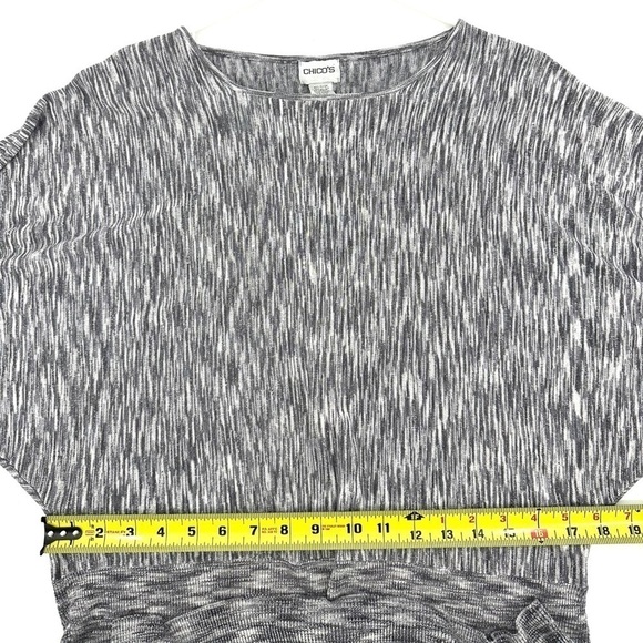 Chicos Sweater Top Womens XL Metallic Soft Stretch Lagenlook Capsule Comfy - Picture 4 of 7
